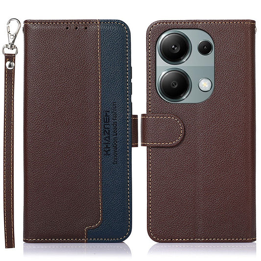 Xiaomi Redmi Note 13 4G Handyhülle – KHAZNEH mit RFID-blockierendem Litschi-Textur-PU-Lederbezug