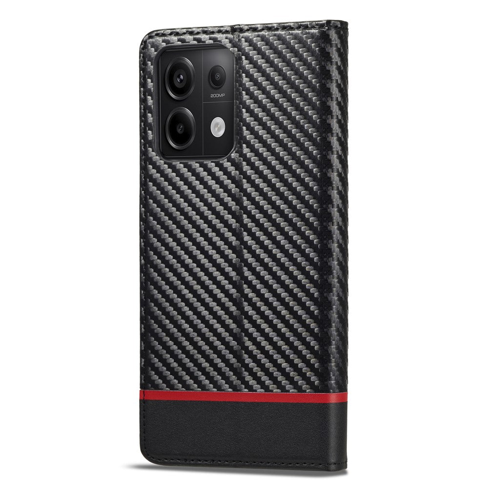 LC.IMEEKE For Xiaomi Redmi Note 13 Pro 5G / Poco X6 5G Leather Case Carbon Fiber Texture Wallet Stand Cover