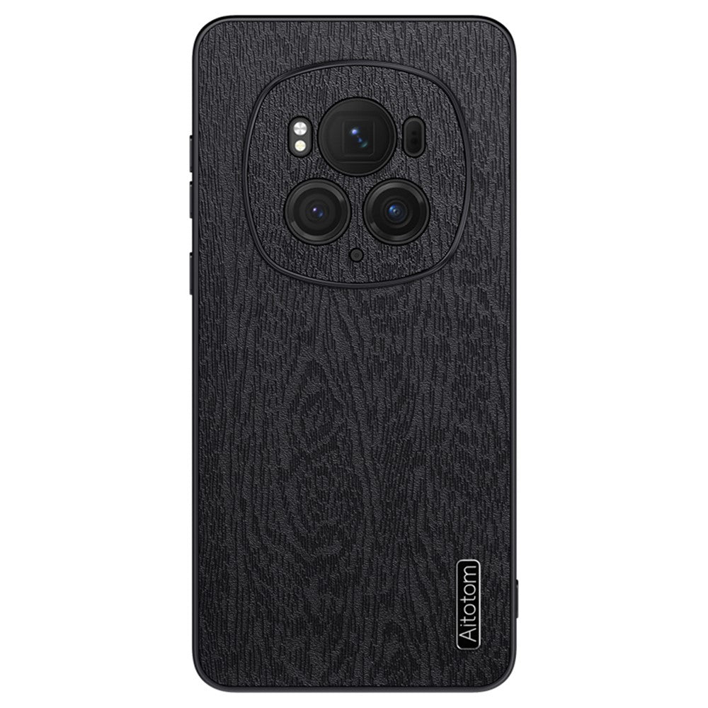 Honor Magic6 Pro 5G Handyhülle – Aus lederbeschichtetem PC+TPU, mit Holzmaserung