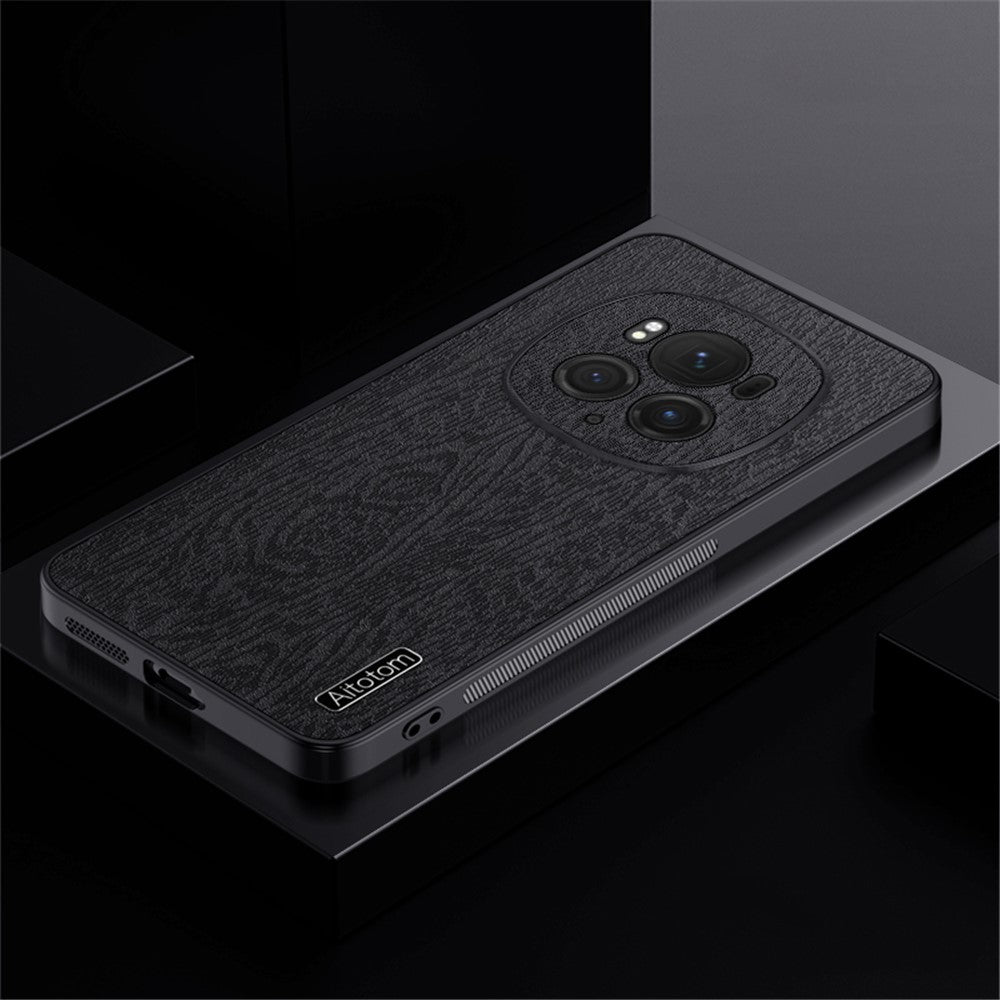 Honor Magic6 Pro 5G Handyhülle – Aus lederbeschichtetem PC+TPU, mit Holzmaserung
