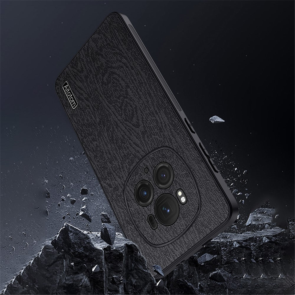 Honor Magic6 Pro 5G Handyhülle – Aus lederbeschichtetem PC+TPU, mit Holzmaserung