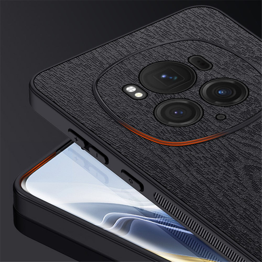 Honor Magic6 Pro 5G Handyhülle – Aus lederbeschichtetem PC+TPU, mit Holzmaserung