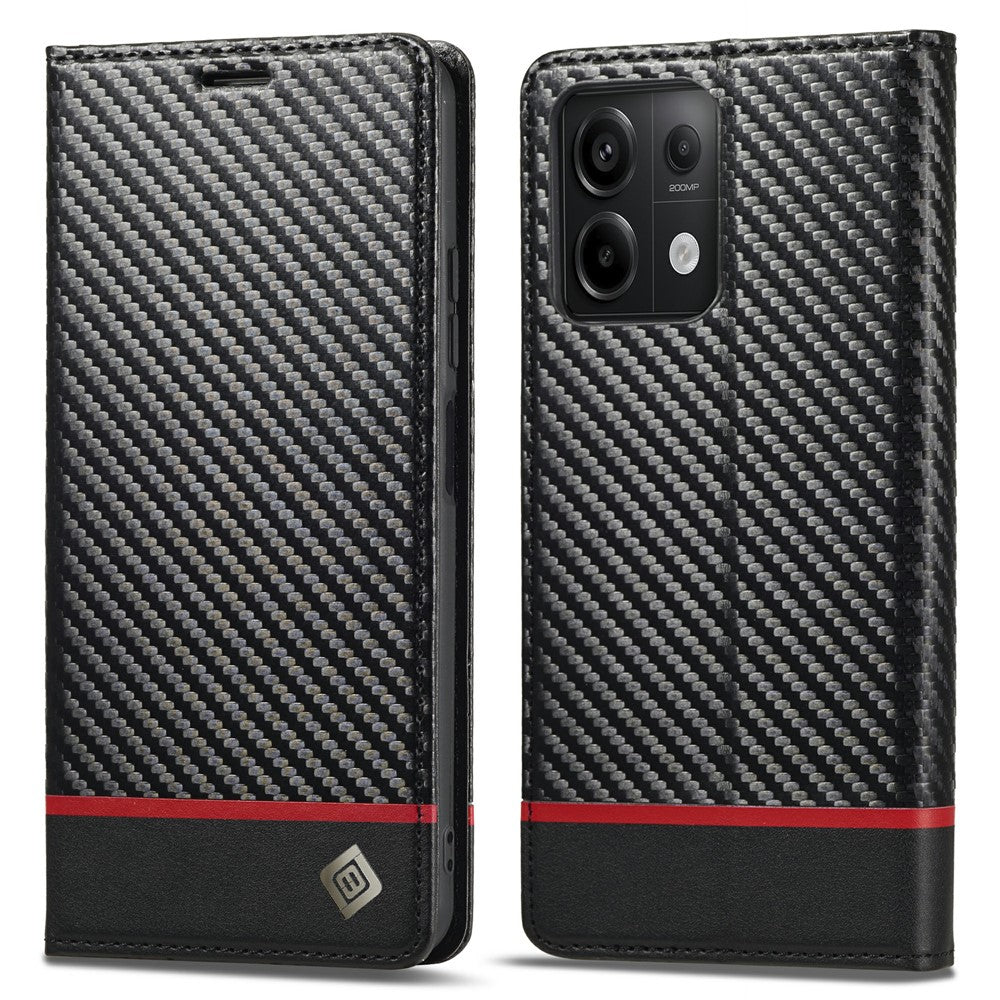 LC.IMEEKE For Xiaomi Redmi Note 13 4G Wallet Case Carbon Fiber Texture Leather Flip Phone Cover