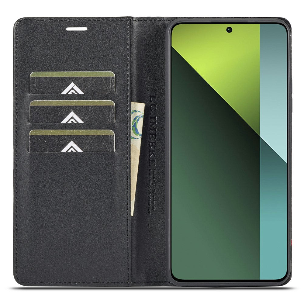 LC.IMEEKE For Xiaomi Redmi Note 13 4G Wallet Case Carbon Fiber Texture Leather Flip Phone Cover