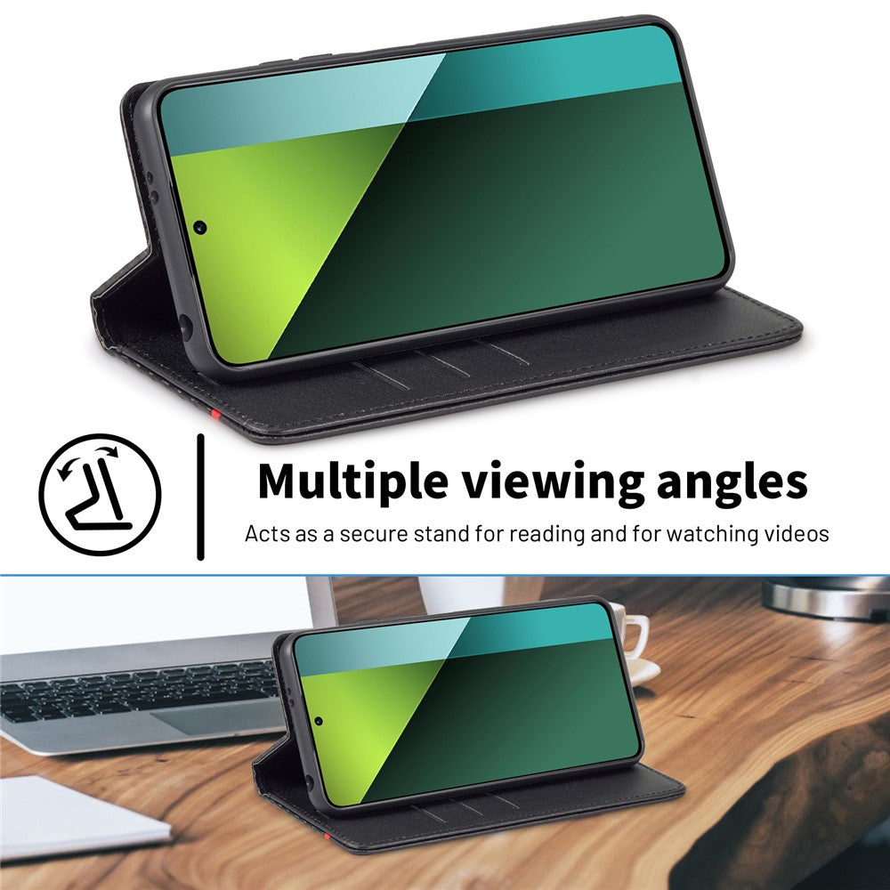 LC.IMEEKE For Xiaomi Redmi Note 13 Pro 4G / Poco M6 Pro 4G Carbon Fiber Texture Case Magnetic Closure Phone Cover