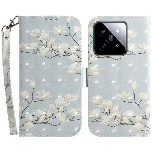 Xiaomi 14 Handyhülle – 3D-Muster Leder Anti-Kratz-Telefon-Brieftaschen-Abdeckung