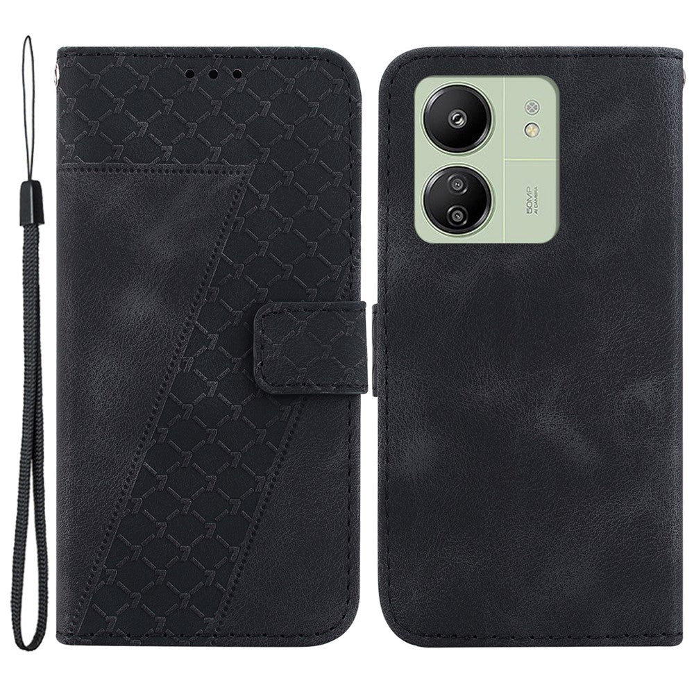 For Xiaomi Redmi 13C 4G / 13C 5G / Poco C65 4G / Poco M6 5G / 13R 5G Case PU Leather Wallet Stand Imprinted Phone Cover