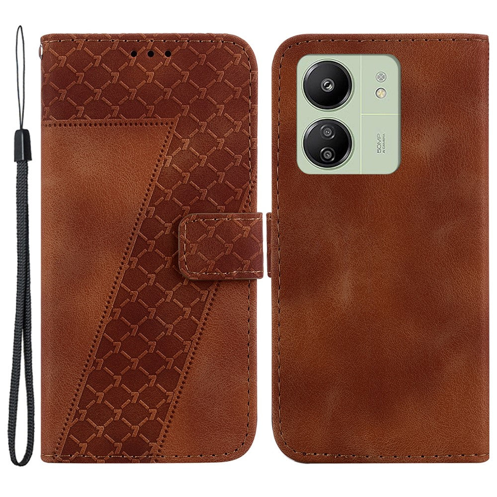 For Xiaomi Redmi 13C 4G / 13C 5G / Poco C65 4G / Poco M6 5G / 13R 5G Case PU Leather Wallet Stand Imprinted Phone Cover