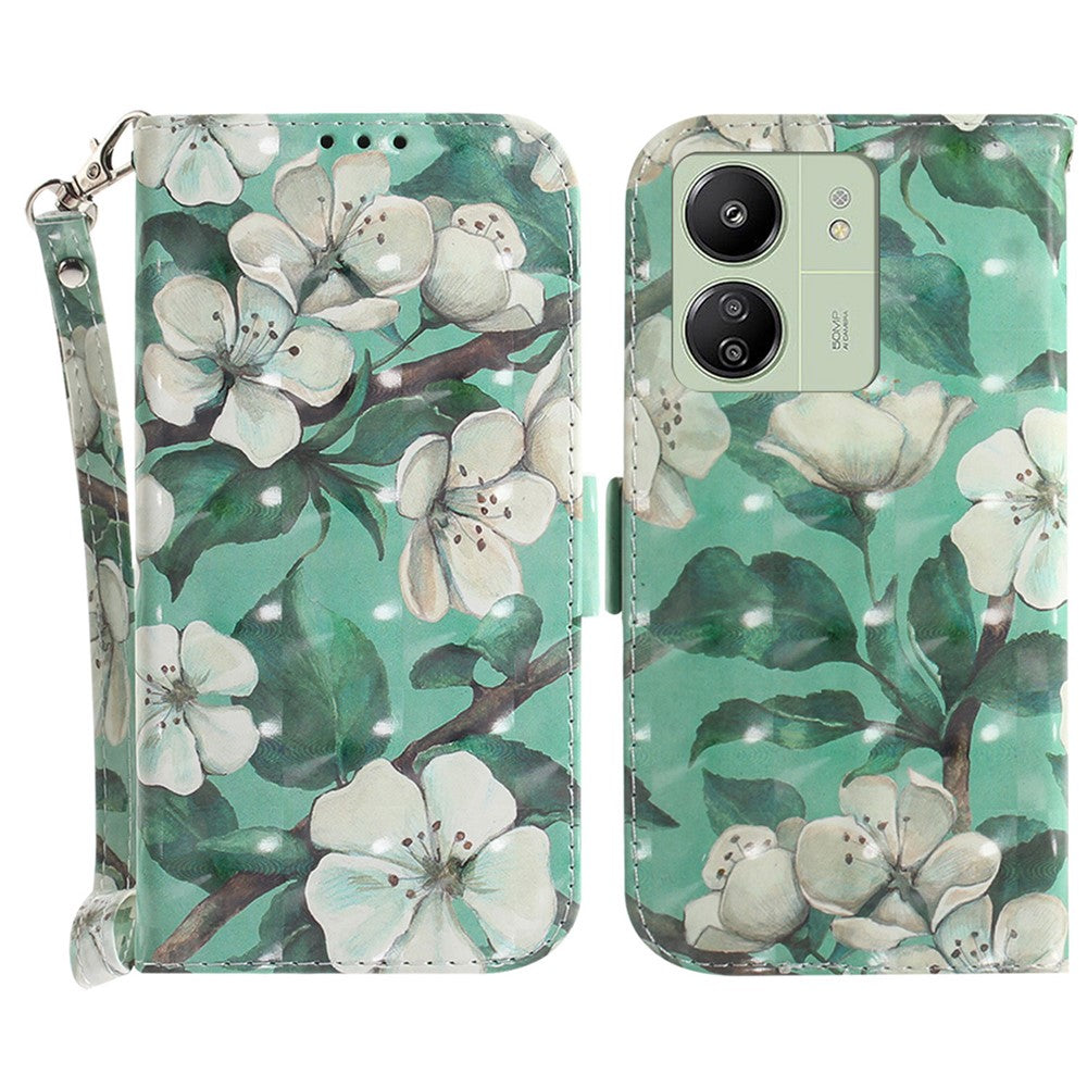 For Xiaomi Redmi 13C 4G / 13C 5G / Poco C65 4G / Poco M6 5G / 13R 5G Cell Phone Case 3D Pattern Wallet Cover