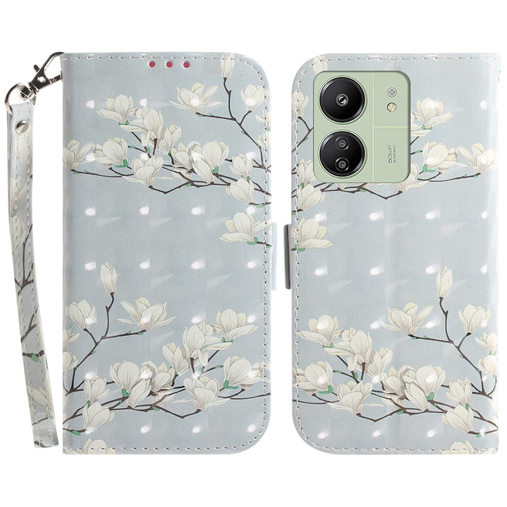 For Xiaomi Redmi 13C 4G / 13C 5G / Poco C65 4G / Poco M6 5G / 13R 5G Cell Phone Case 3D Pattern Wallet Cover