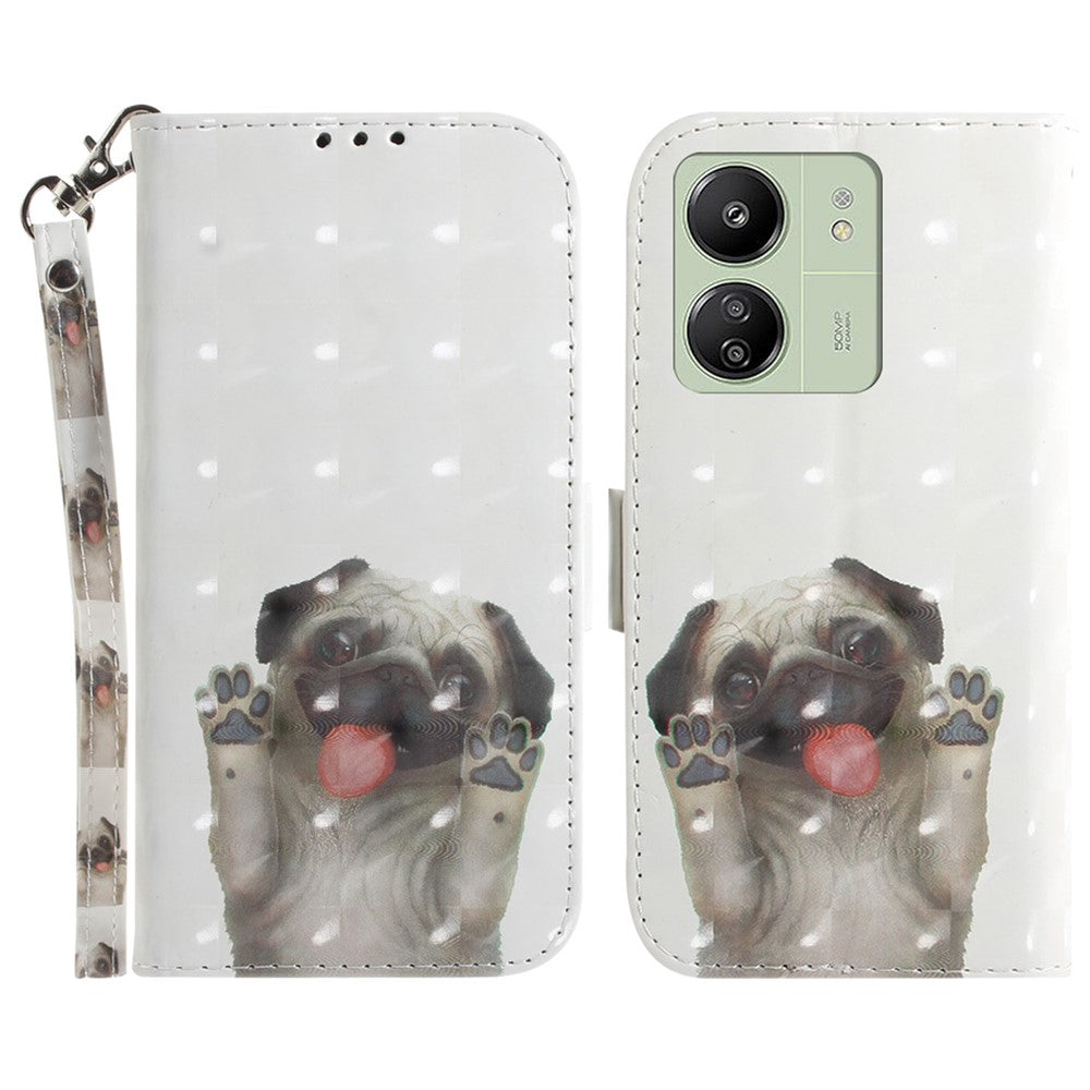 For Xiaomi Redmi 13C 4G / 13C 5G / Poco C65 4G / Poco M6 5G / 13R 5G Cell Phone Case 3D Pattern Wallet Cover
