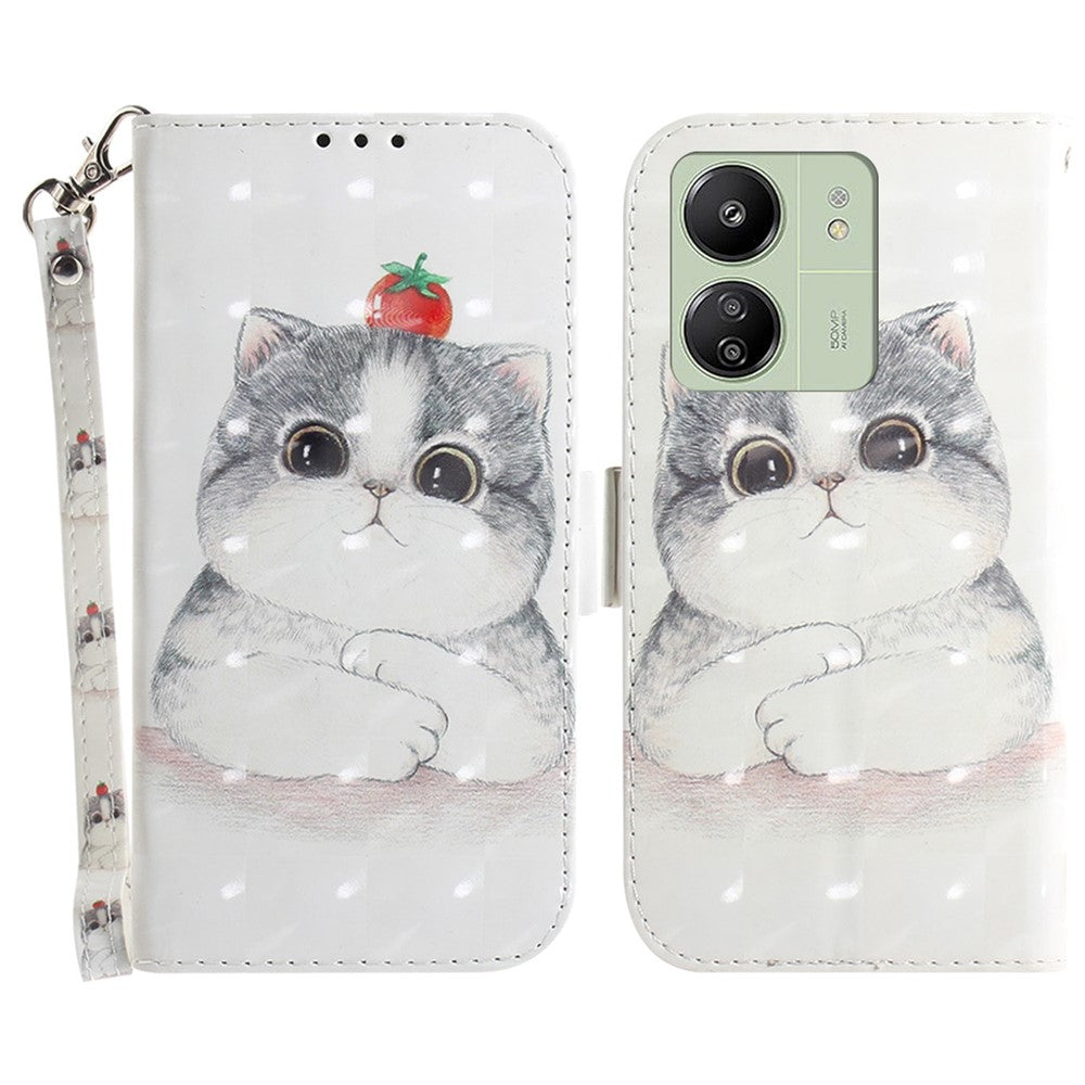 For Xiaomi Redmi 13C 4G / 13C 5G / Poco C65 4G / Poco M6 5G / 13R 5G Cell Phone Case 3D Pattern Wallet Cover