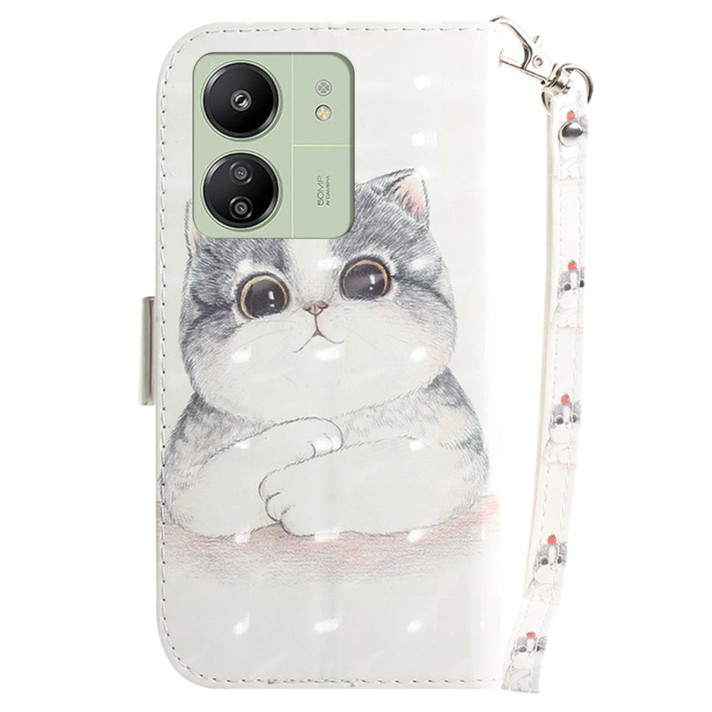 For Xiaomi Redmi 13C 4G / 13C 5G / Poco C65 4G / Poco M6 5G / 13R 5G Cell Phone Case 3D Pattern Wallet Cover