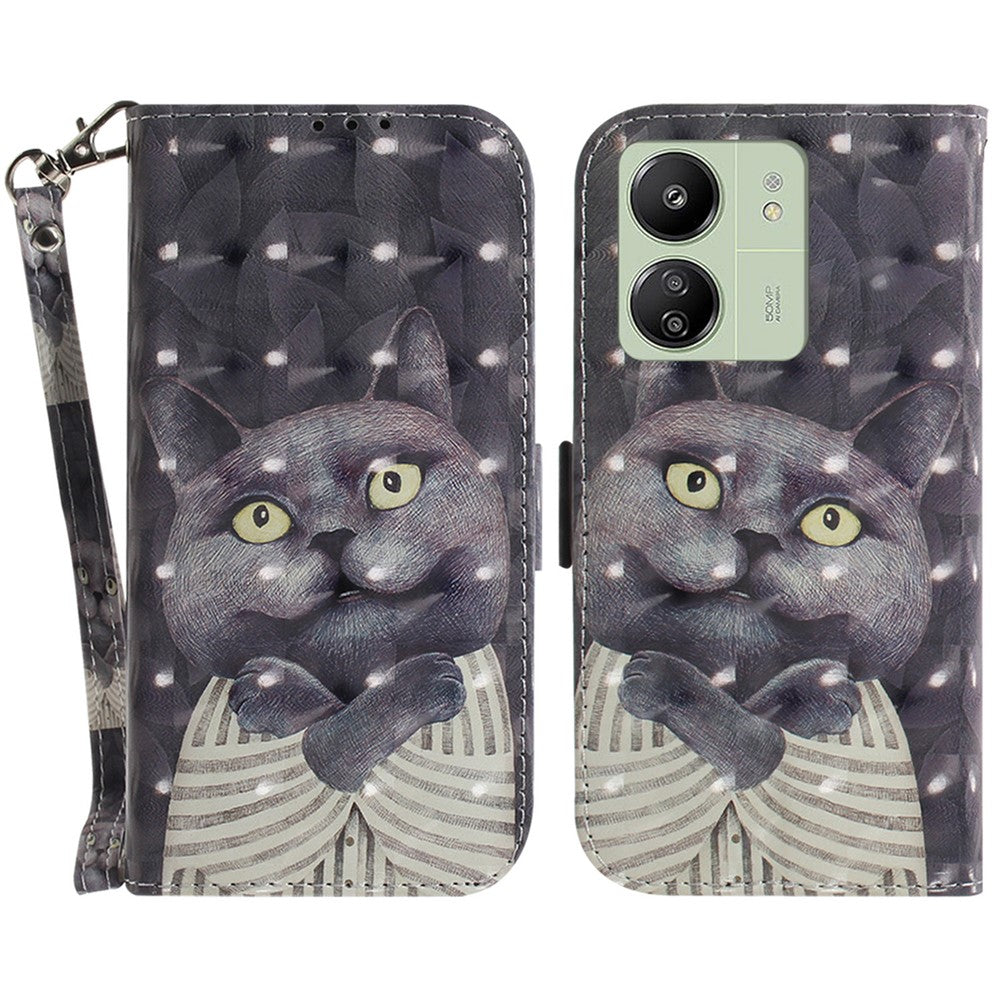 For Xiaomi Redmi 13C 4G / 13C 5G / Poco C65 4G / Poco M6 5G / 13R 5G Cell Phone Case 3D Pattern Wallet Cover