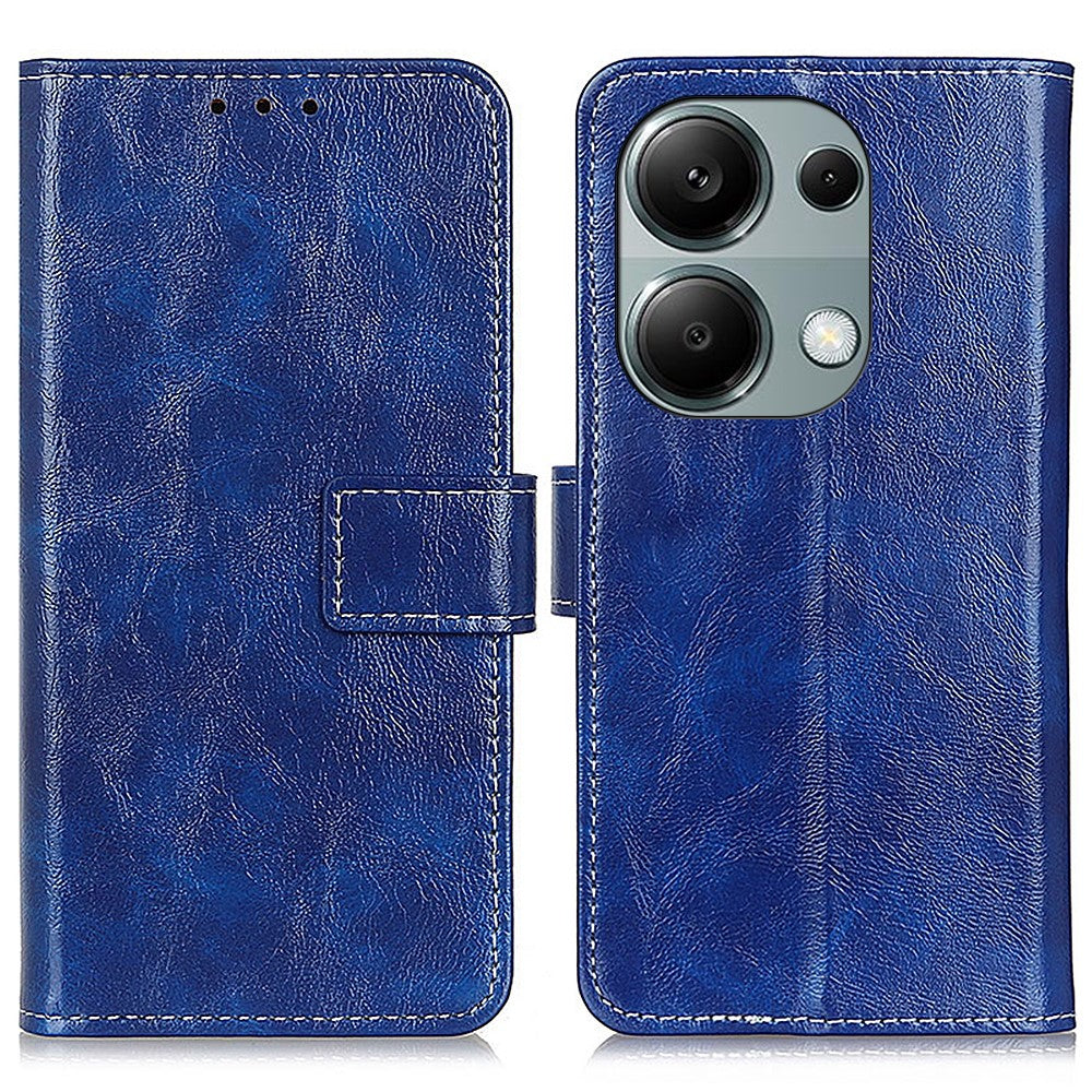 For Xiaomi Redmi Note 13 Pro 4G / Poco M6 Pro 4G Wallet Phone Case Retro Crazy Horse Texture PU Leather Cover