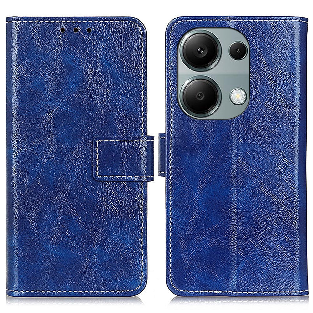 For Xiaomi Redmi Note 13 4G Case Retro PU Leather Wallet Stand Drop Resistant Phone Cover