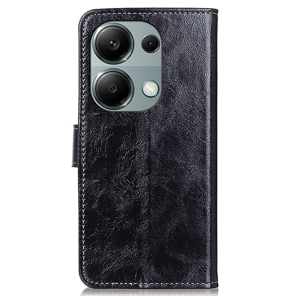 For Xiaomi Redmi Note 13 4G Case Retro PU Leather Wallet Stand Drop Resistant Phone Cover