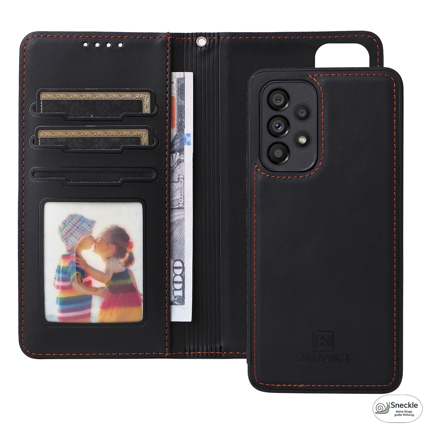 Galaxy A73 5G Leder-Wallet-Hülle – Magnetisch