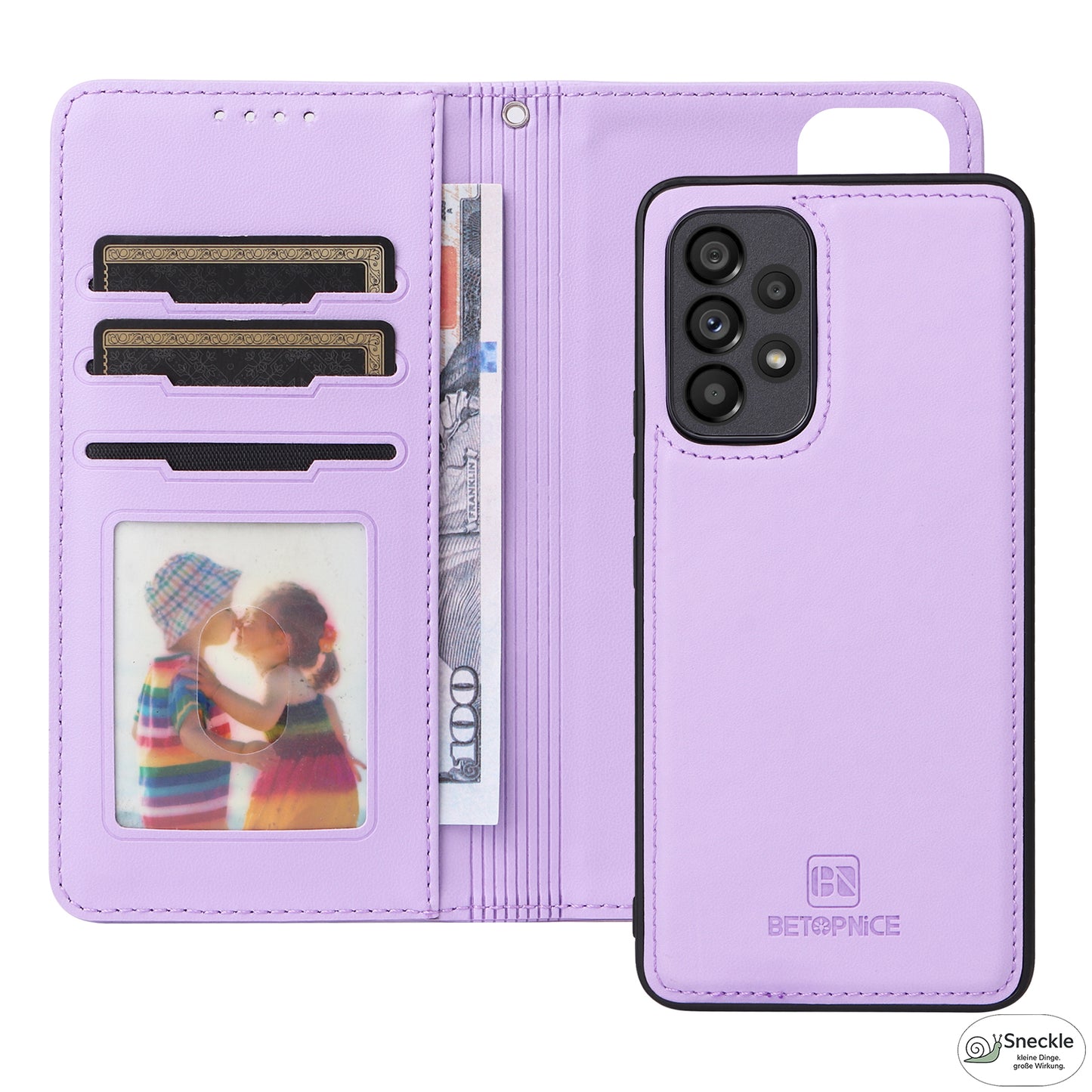 Galaxy A73 5G Leder-Wallet-Hülle – Magnetisch