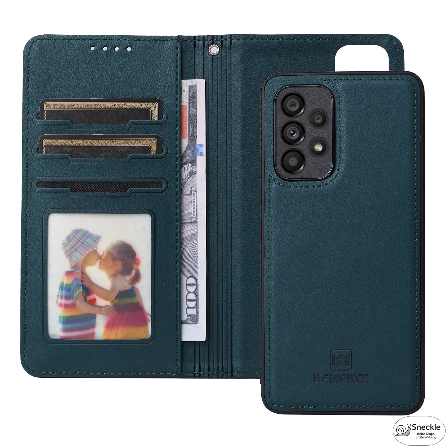 Galaxy A73 5G Leder-Wallet-Hülle – Magnetisch