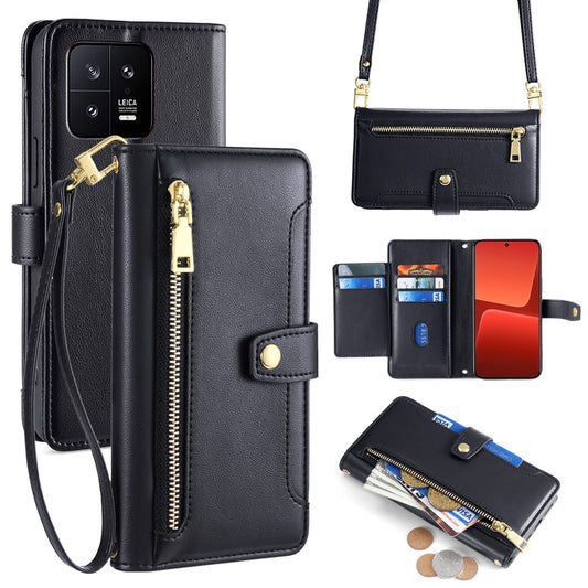 Xiaomi 13 Handyhülle – PU-Leder-Crossbody-Handyschutz mit Schulter-Handschlaufen