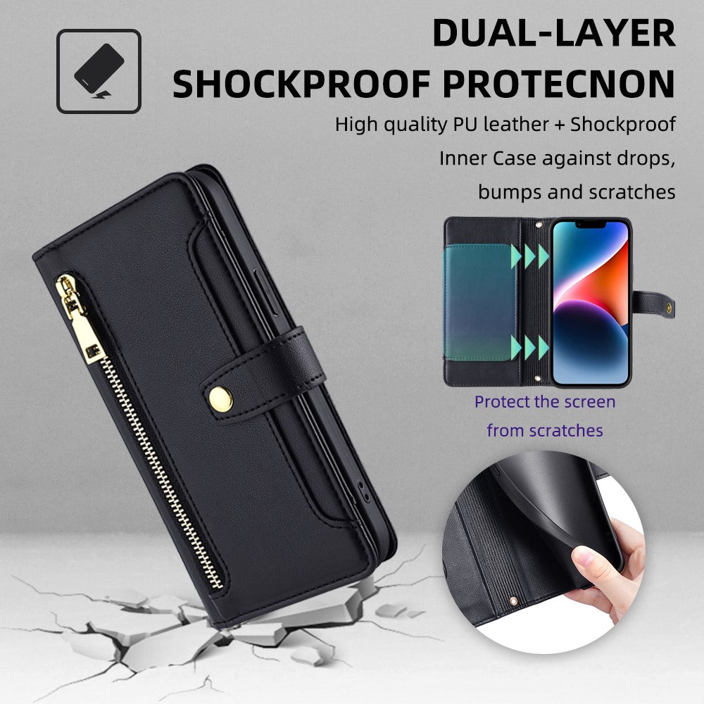 For Xiaomi 13 Pro 5G Case Leather Hardware Buckle Phone Stand Cover with 2 Straps