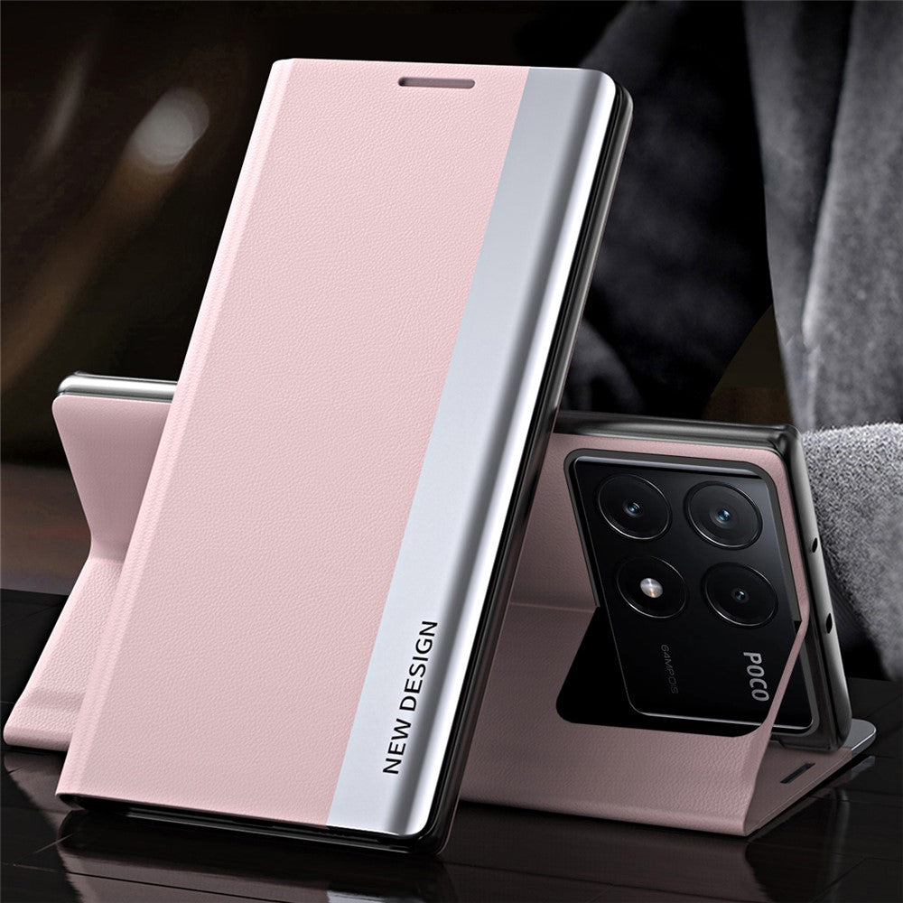 For Xiaomi Poco X6 Pro 5G / Redmi K70E 5G Case Electroplating Foldable Stand Phone Cover