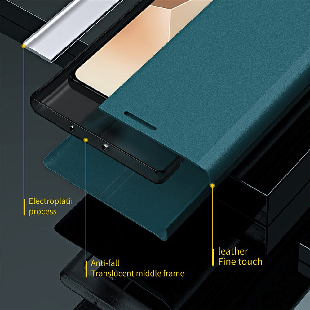For Xiaomi Redmi Note 13 Pro 5G / Poco X6 5G Stand Case Drop-proof PC+Leather Phone Guard Cover
