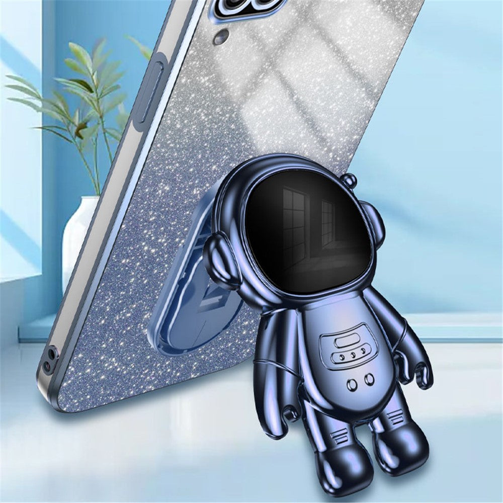 Galaxy A12 Hülle – Kratzfest – Mit Astronaut-Ständer