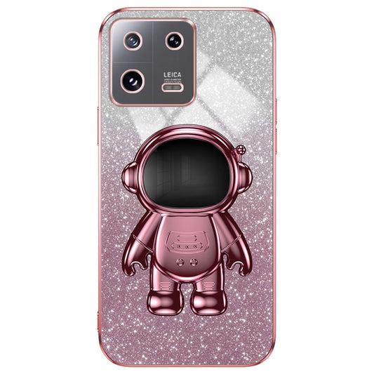 Xiaomi 13 Handyhülle – Glitzernde PC+TPU-Galvanik- mit niedlichem Astronauten-Ständer