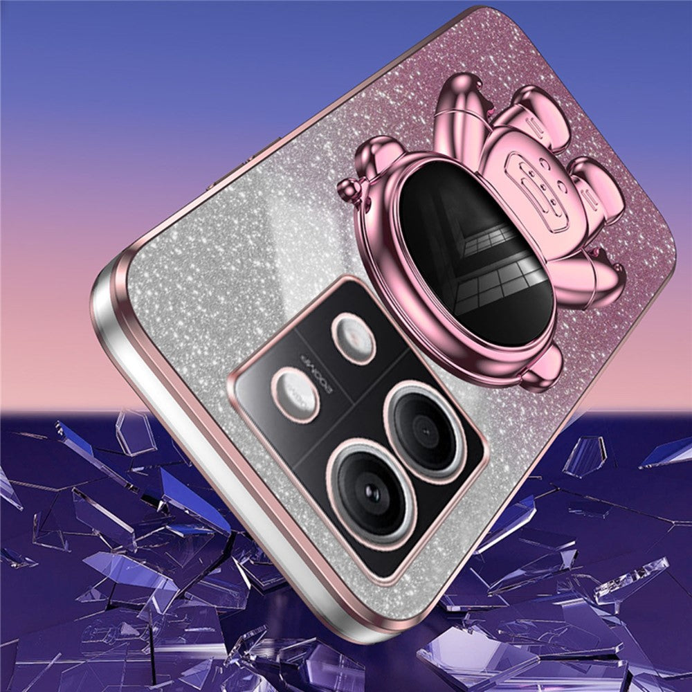 For Xiaomi Redmi Note 13 4G Case Glitter Powder Anti-scratch PC+TPU Phone Kickstand Cover