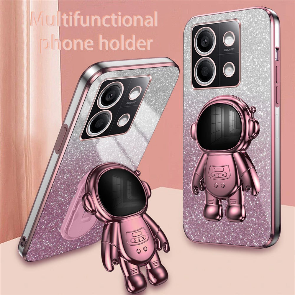 For Xiaomi Redmi Note 13 5G Cover Astronaut Kickstand Glitter Powder Mobile Phone Case