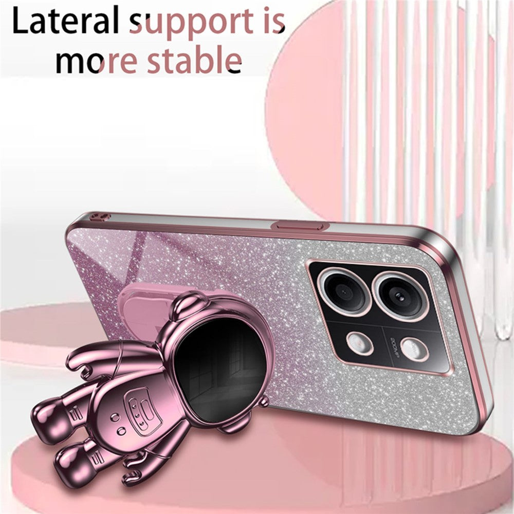 For Xiaomi Redmi Note 13 5G Cover Astronaut Kickstand Glitter Powder Mobile Phone Case