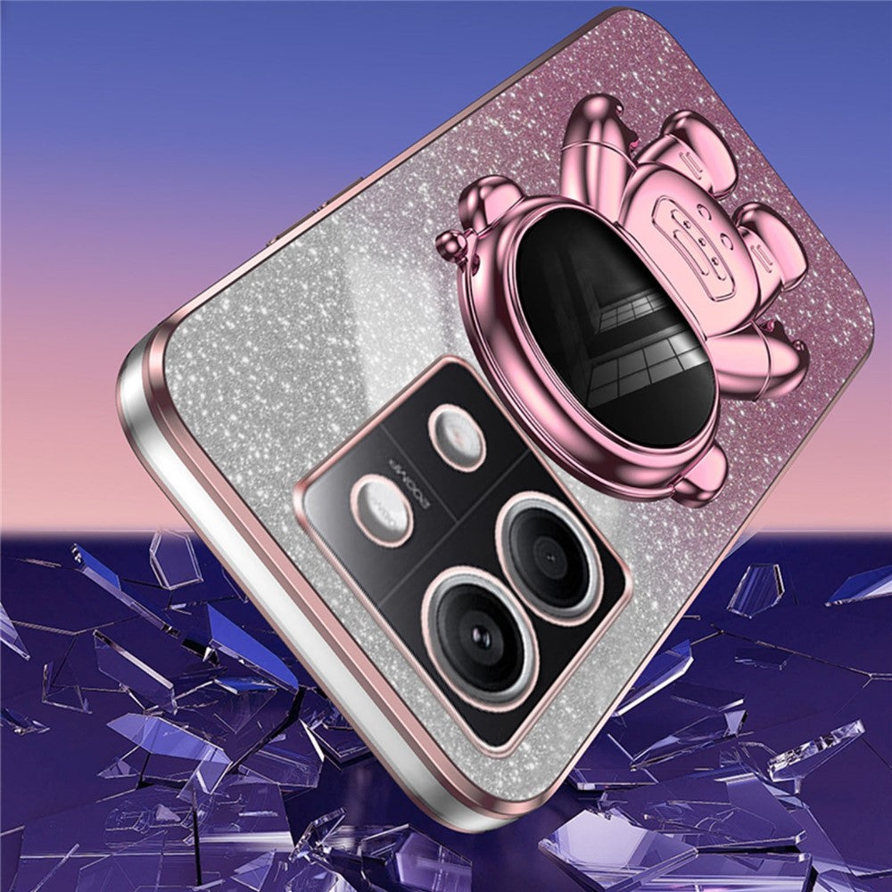 For Xiaomi Redmi Note 13 5G Cover Astronaut Kickstand Glitter Powder Mobile Phone Case