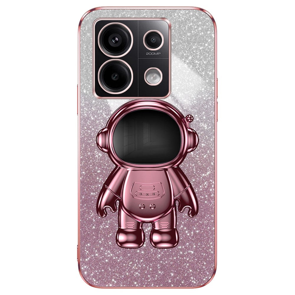 For Xiaomi Poco X6 5G / Redmi Note 13 Pro 5G Case Electroplating Astronaut Kickstand Phone Cover