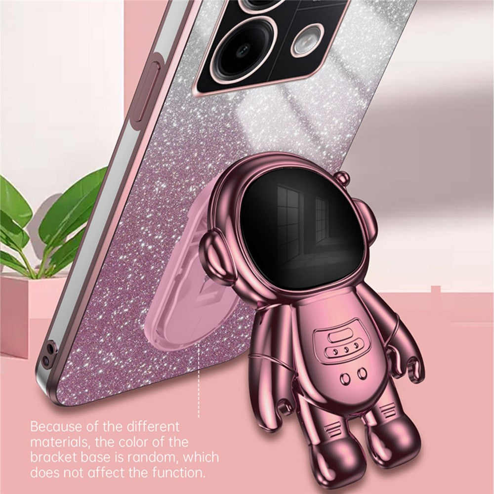 For Xiaomi Poco X6 5G / Redmi Note 13 Pro 5G Case Electroplating Astronaut Kickstand Phone Cover
