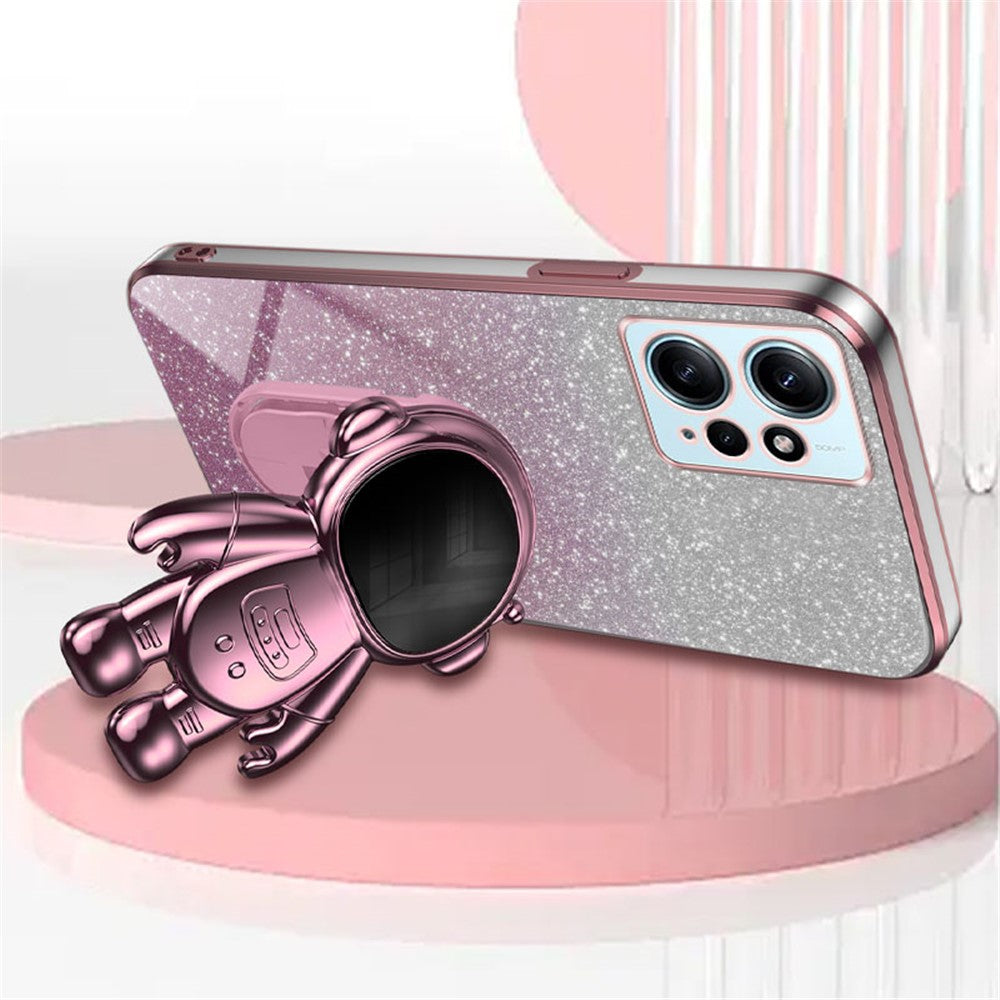 For Xiaomi Redmi Note 12 4G Case Cute Astronaut Kickstand Anti-drop Cell Phone Cover