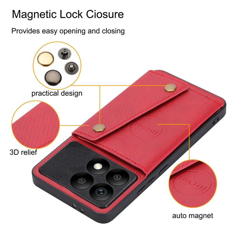 For Xiaomi Poco F6 Pro 5G / Redmi K70 5G / K70 Pro 5G Case Card Slots Magnetic Car Mount Phone Cover