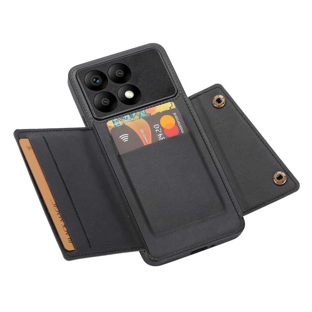 For Xiaomi Poco F6 Pro 5G / Redmi K70 5G / K70 Pro 5G Case Card Slots Magnetic Car Mount Phone Cover