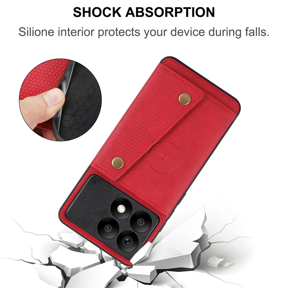 For Xiaomi Poco F6 Pro 5G / Redmi K70 5G / K70 Pro 5G Case Card Slots Magnetic Car Mount Phone Cover