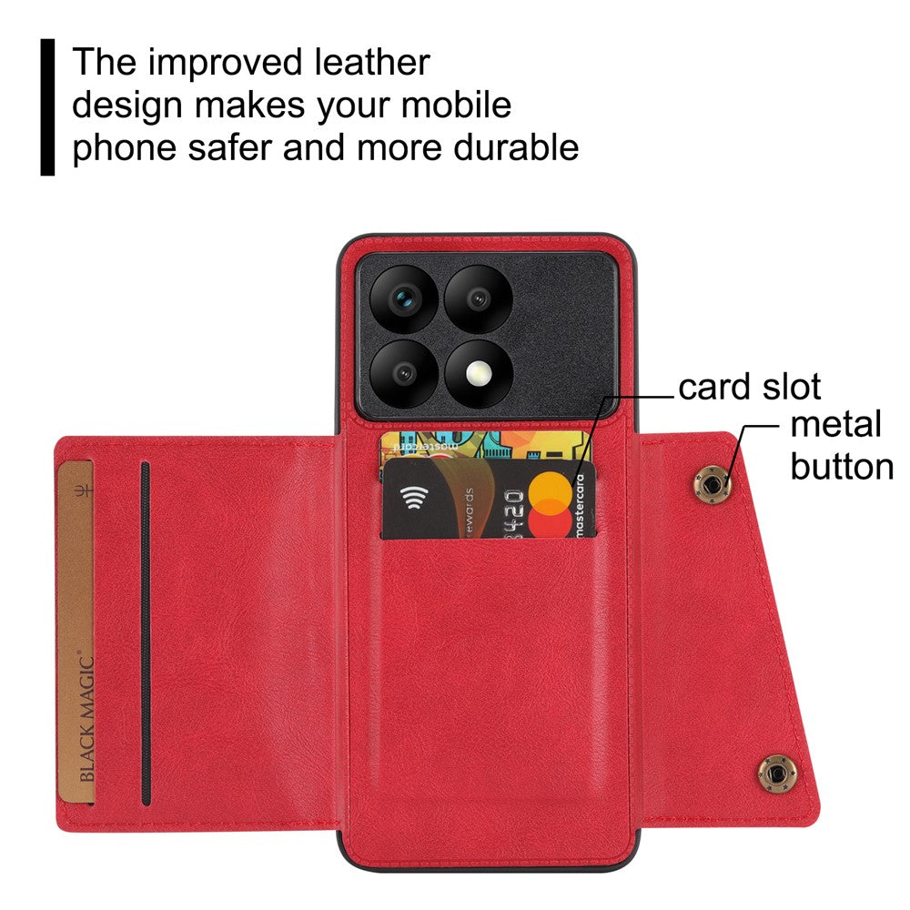 For Xiaomi Poco F6 Pro 5G / Redmi K70 5G / K70 Pro 5G Case Card Slots Magnetic Car Mount Phone Cover