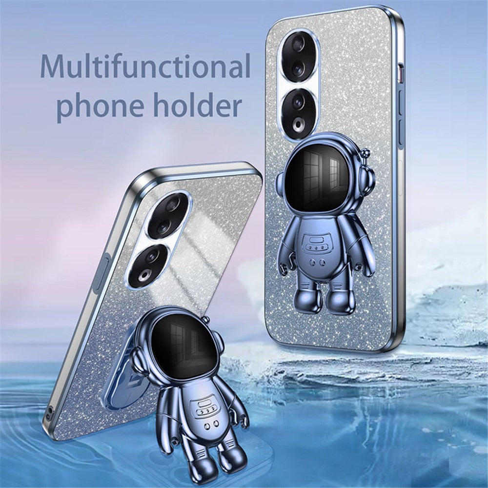 For Honor 90 Phone Shell PC+TPU Anti-scratch Phone Case with Astronaut Kickstand