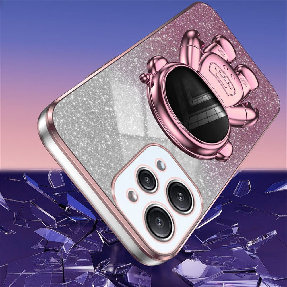 Phone Case for Xiaomi Redmi 12 4G Shockproof PC+TPU Phone Cover with Astronaut Kickstand