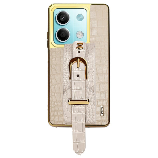 Xiaomi Redmi Note 13 5G Handyhülle – Handy- mit Armband-Design, galvanisierte Krokodil-Textur