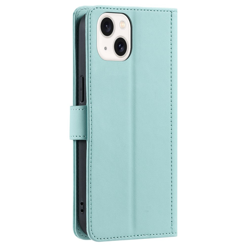 iPhone 13 mini Wallet-Hülle – Rautenmuster mit Geldbörsenfunktion & Riemen