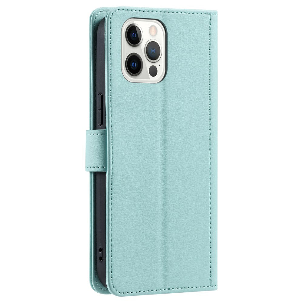 iPhone 12 / 12 Pro Wallet-Hülle – Rautenmuster mit Geldbörsenfunktion & Riemen