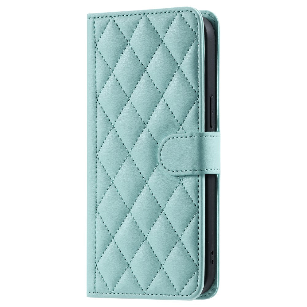 iPhone 14 Pro Wallet-Hülle – Rautenmuster mit Geldbörsenfunktion & Riemen