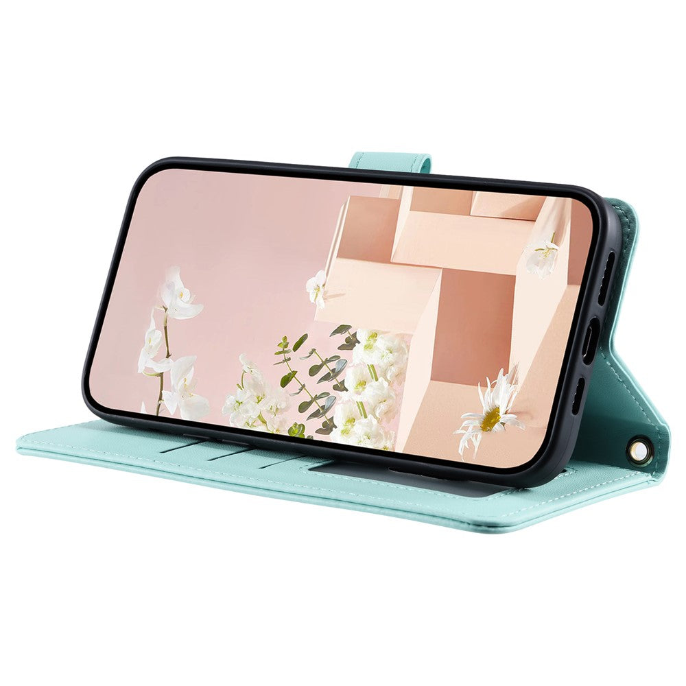 iPhone 15 Pro Max Wallet-Hülle – Rautenmuster mit Geldbörsenfunktion & Riemen