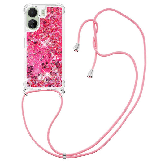 For Xiaomi Redmi 13C 4G / 13C 5G / 13R 5G / Poco M6 5G / Poco C65 4G TPU Case Quicksand Design Phone Cover with Lanyard