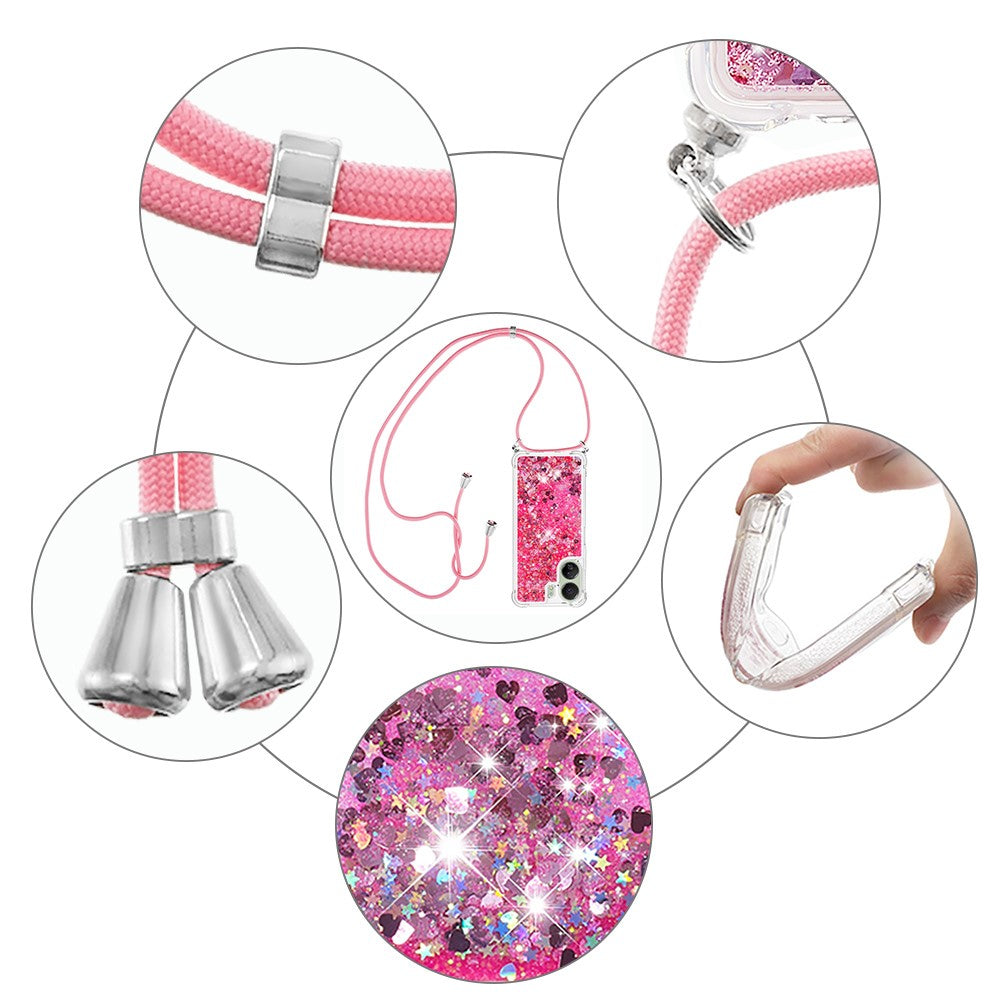For Xiaomi Redmi 13C 4G / 13C 5G / 13R 5G / Poco M6 5G / Poco C65 4G TPU Case Quicksand Design Phone Cover with Lanyard